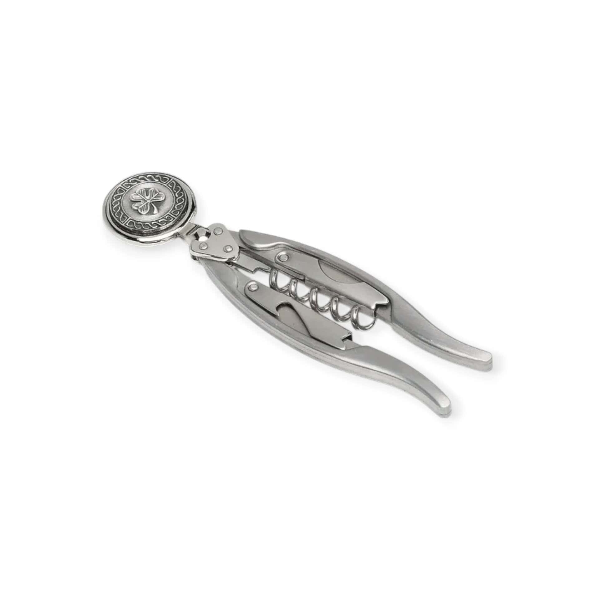 Shamrock Winged Corkscrew – Handmade by Mullingar Pewter - Accessories - Image 1
