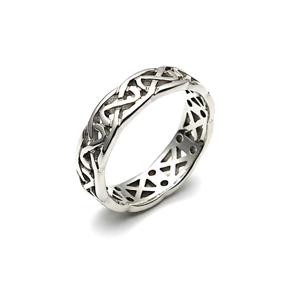 Irish Silver Celtic Knot Ring - Narrow Band - Irish Jewellery