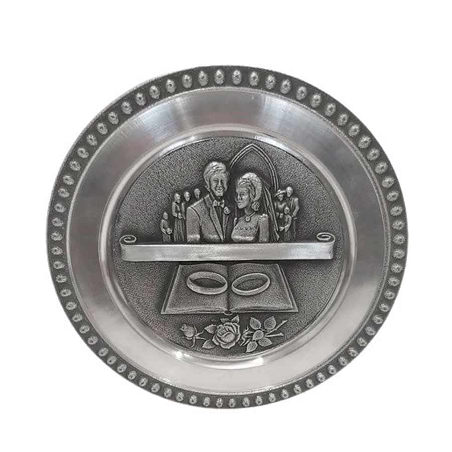 Mullingar Pewter Wedding Plaque – Personalised Irish Gift - Irish Gifts - Image 1