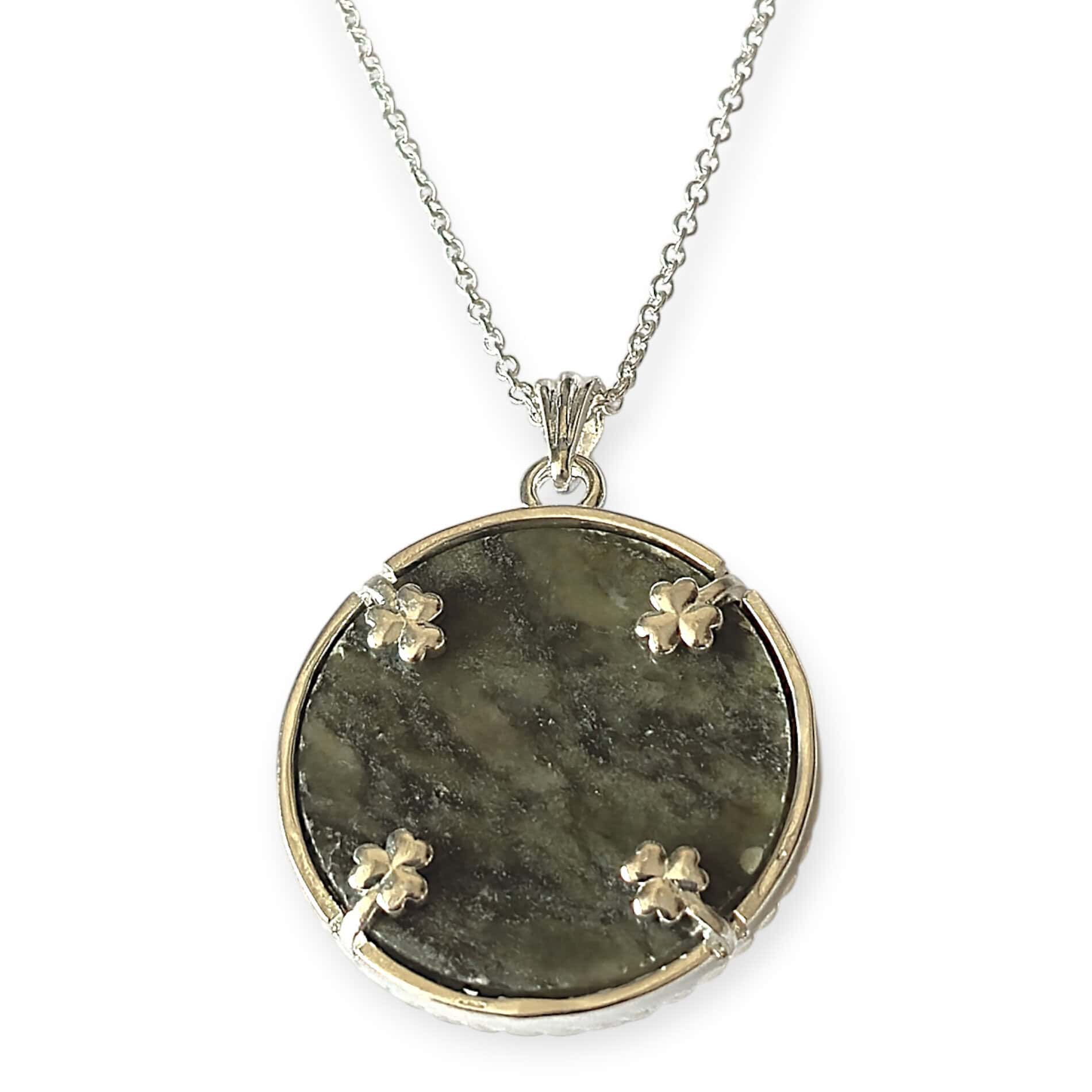 Tree of Life Silver Plated Pendant with Connemara Marble - Communion Gifts - Image 1