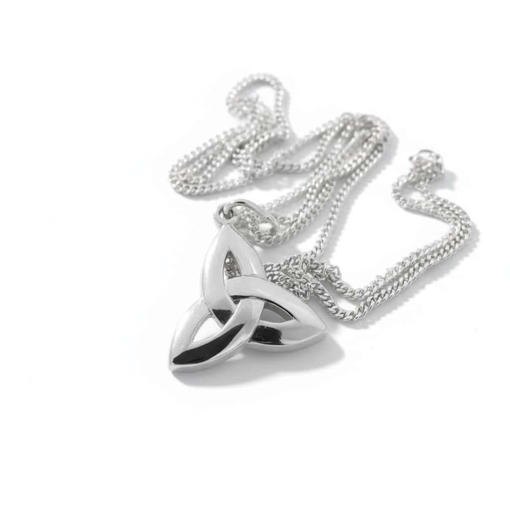 Sterling Silver Trinity Knot Pendant – 3D Convex Design 18” Chain - Confirmation Gifts