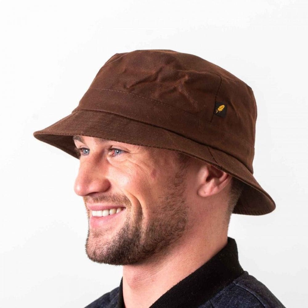 Brown Waxed Cotton Walking Hat - Hats | Caps | Clothing
