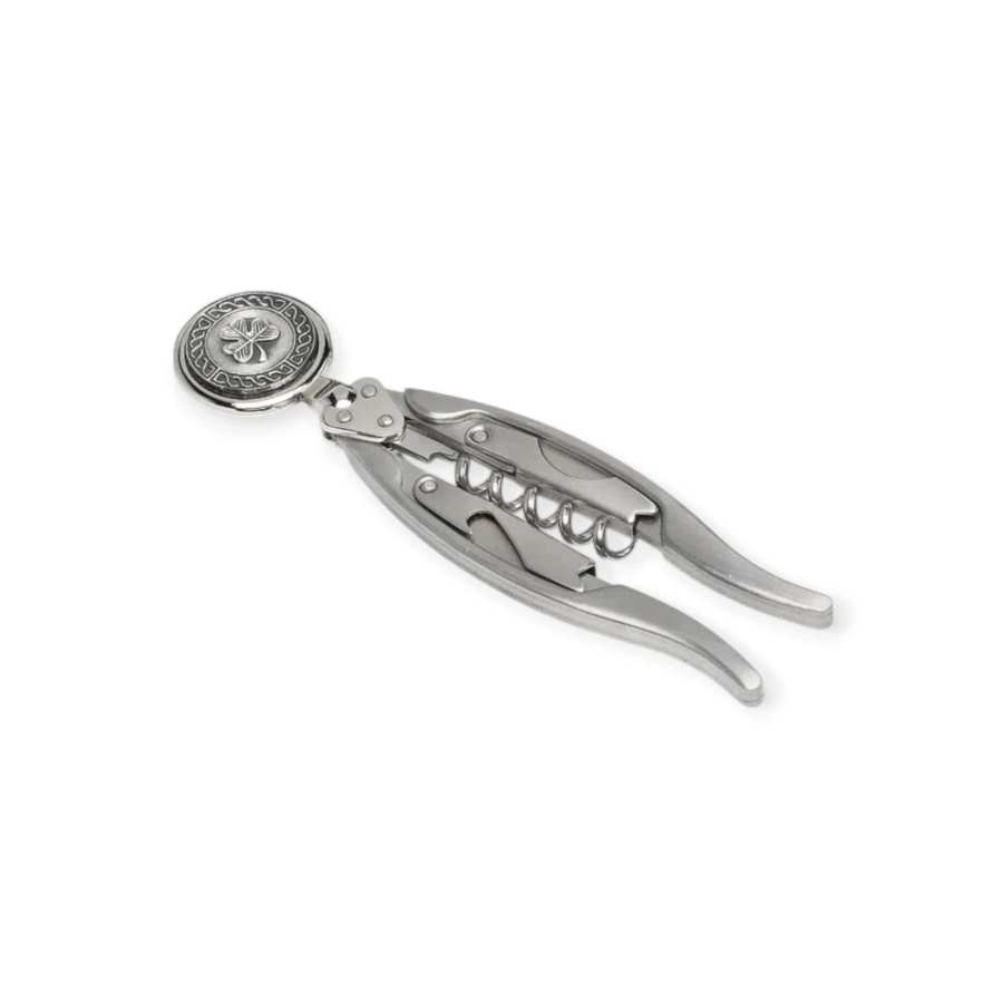 Shamrock Winged Corkscrew – Handmade by Mullingar Pewter - Accessories - Image 1