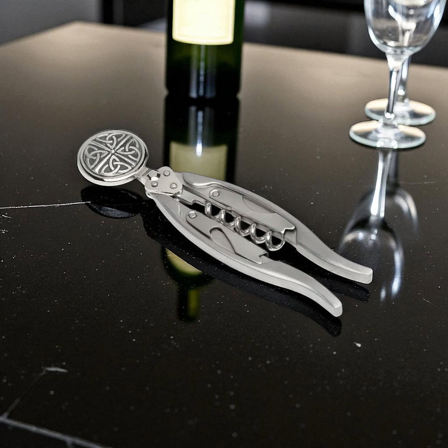 Four Trinity Knots Winged Corkscrew – Mullingar Pewter - Accessories