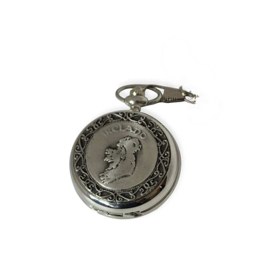 Mechanical Pocket Watch with Map of Ireland – Mullingar Pewter - Irish Gifts - Image 2