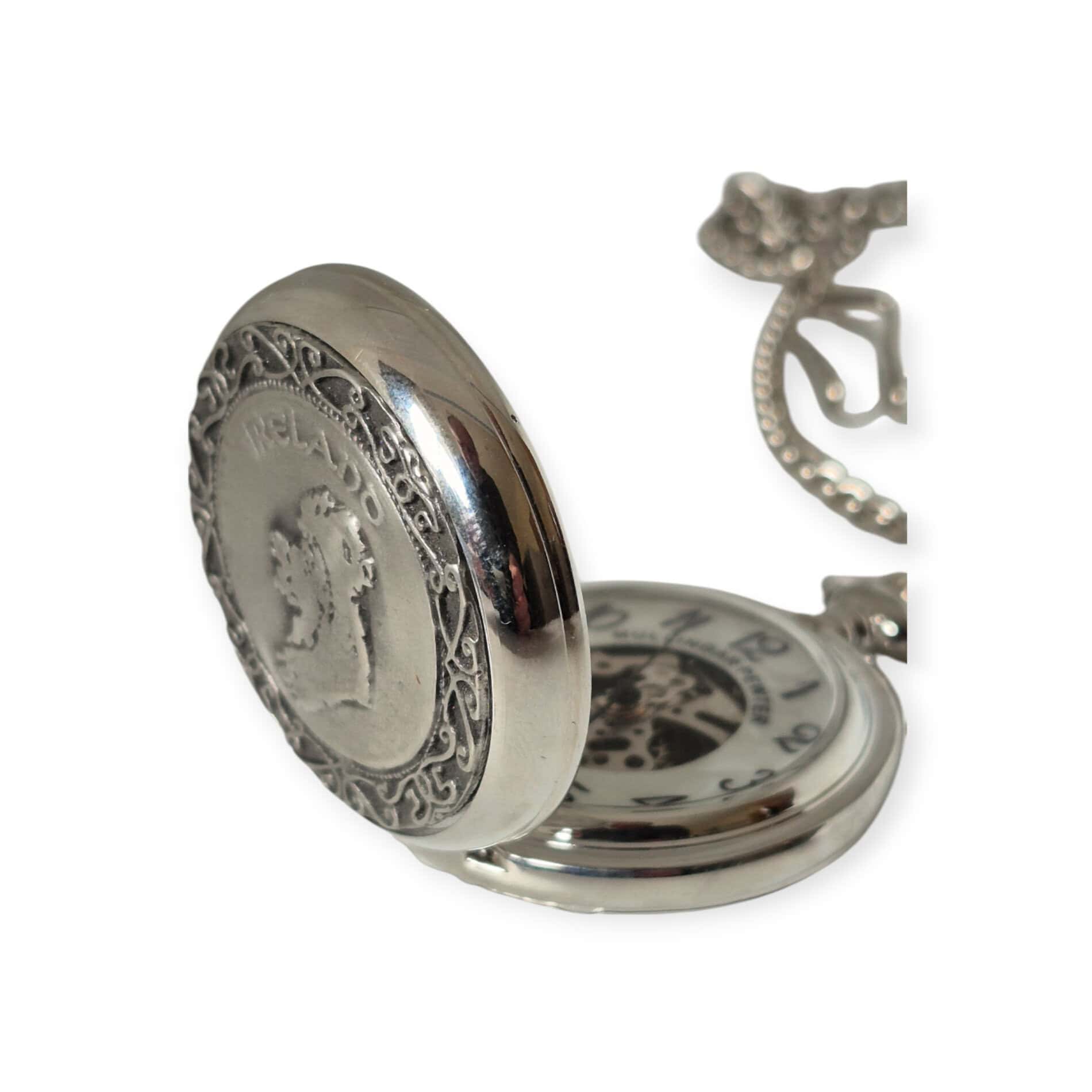 Mechanical Pocket Watch with Map of Ireland – Mullingar Pewter - Irish Gifts - Image 6