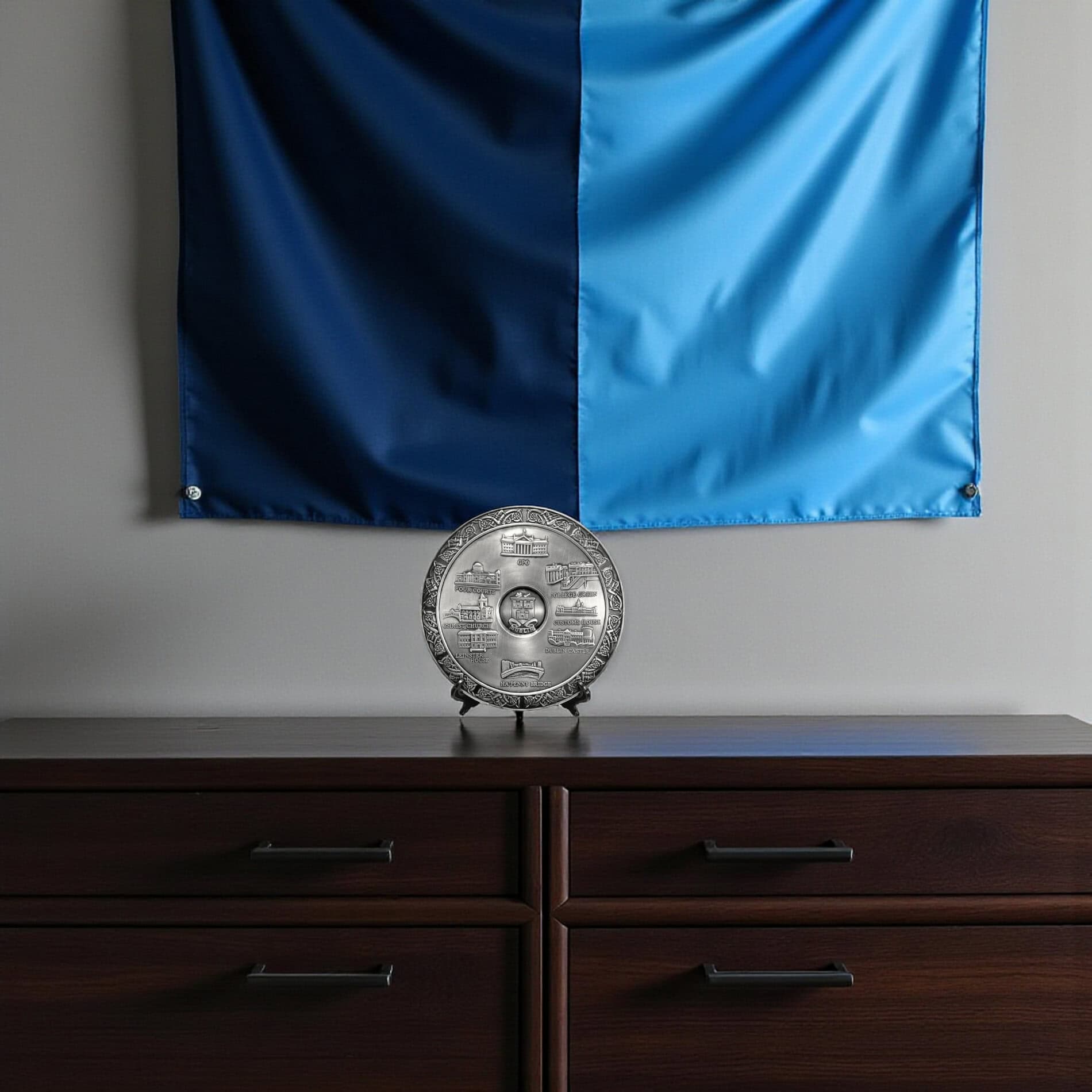 Scenes of Dublin Pewter Plaque – Handmade in Ireland - Decorative Bar Stuff - Image 3