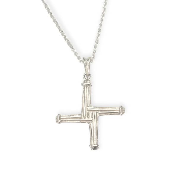 Sterling Silver St Brigid's Cross Necklace - Reversible - Irish Gifts