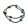 Connemara Marble Beaded Necklace with Carved Shamrocks – 32” Long