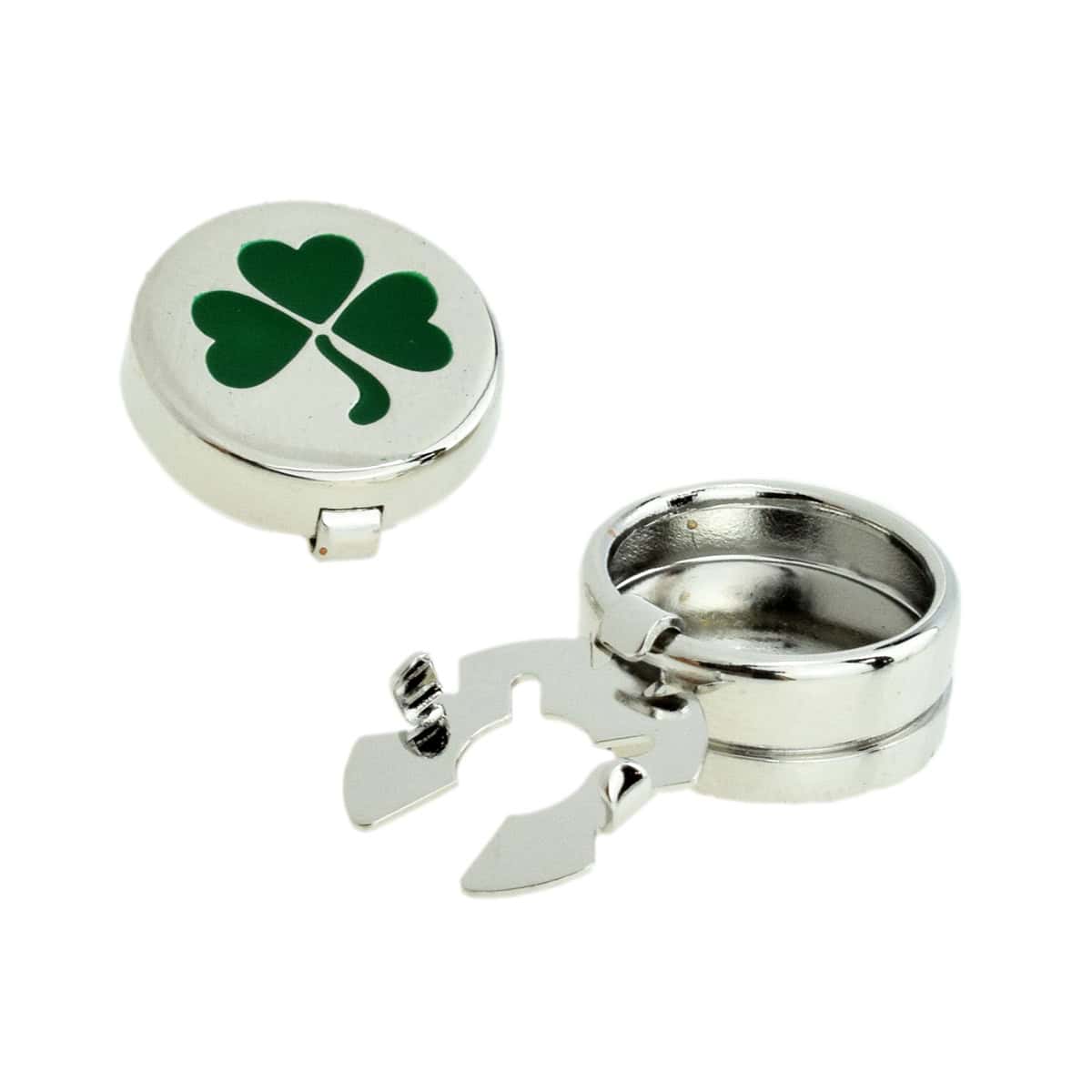 Shamrock Button Covers – Silver Tone - Alternative to Cufflinks - Accessories - Image 2