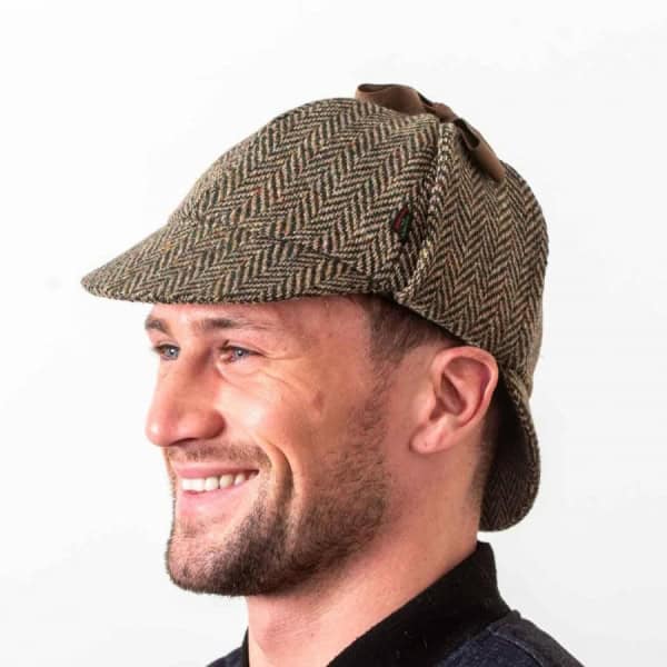 Deerstalker Sherlock Holmes Hat - Green Donegal Tweed - Hats | Caps | Clothing - Image 1