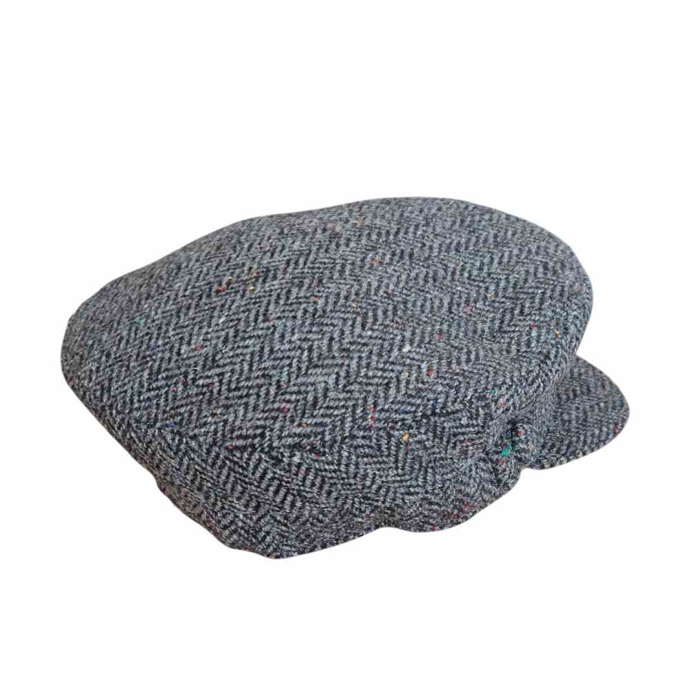 Charcoal Herringbone Donegal Tweed Skipper Hat - Donegal Tweed - Image 4