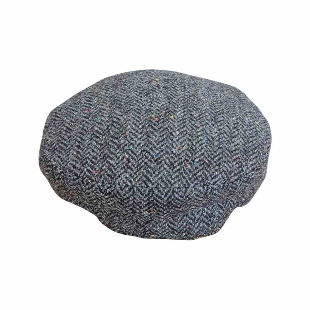 Charcoal Herringbone Donegal Tweed Skipper Hat - Donegal Tweed - Image 6