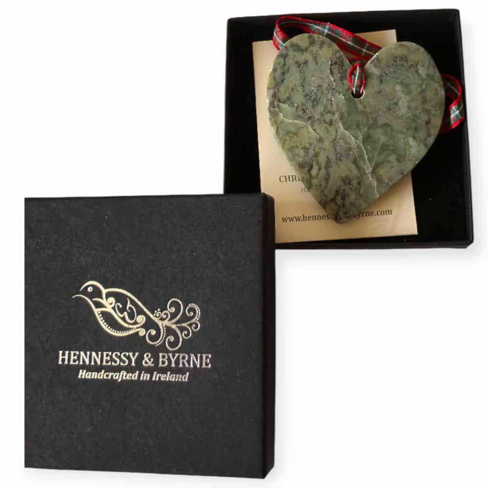 Connemara Marble Heart Christmas Ornament – Handmade in Ireland - Accessories - Image 2