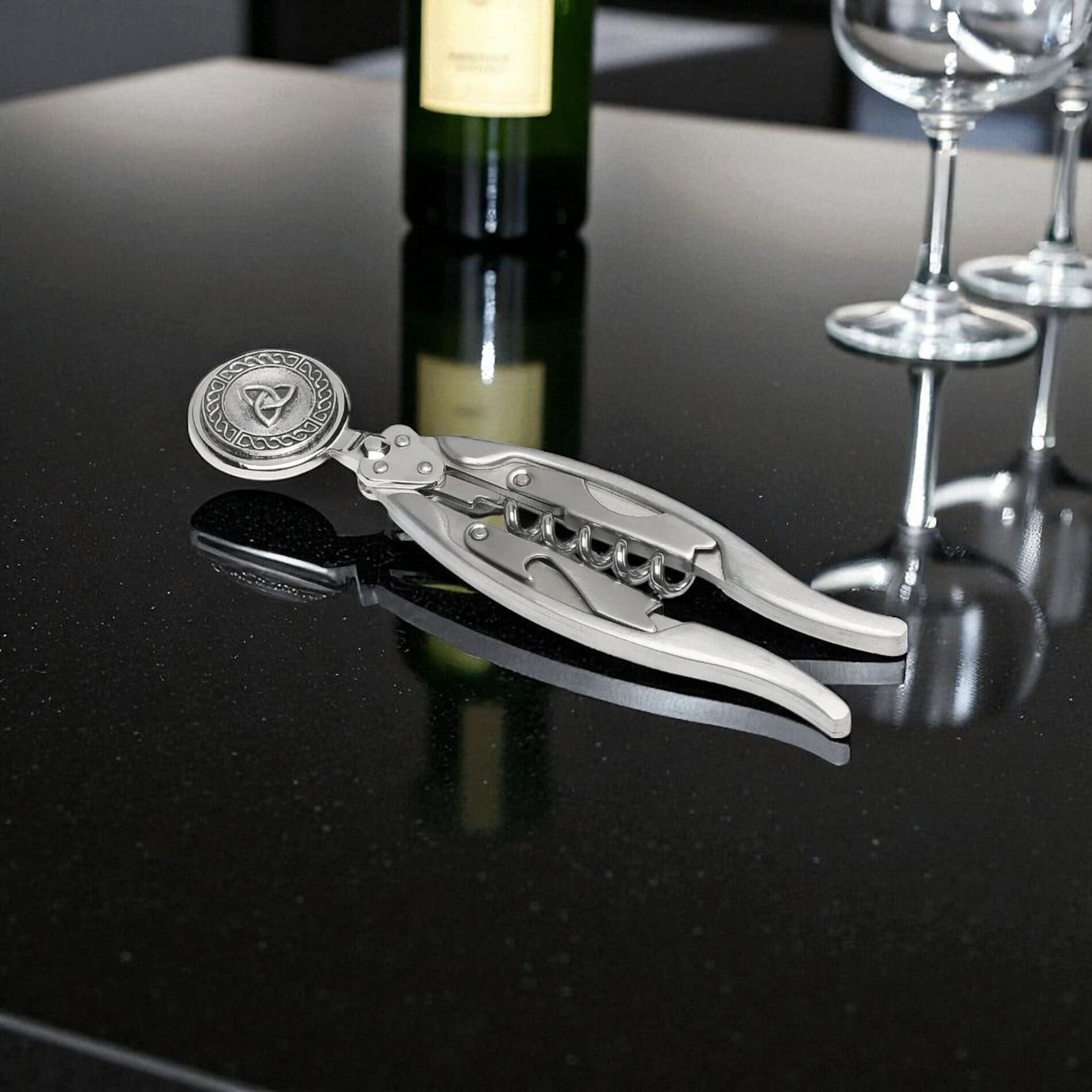 Trinity Knot Winged Corkscrew – Handmade by Mullingar Pewter - Accessories