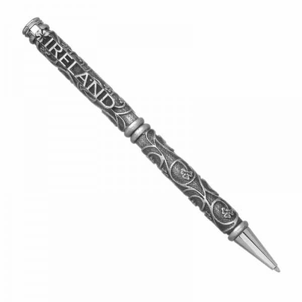 Shamrock Pewter Pen – Handmade Ballpoint by Mullingar - Irish Gifts - Image 1