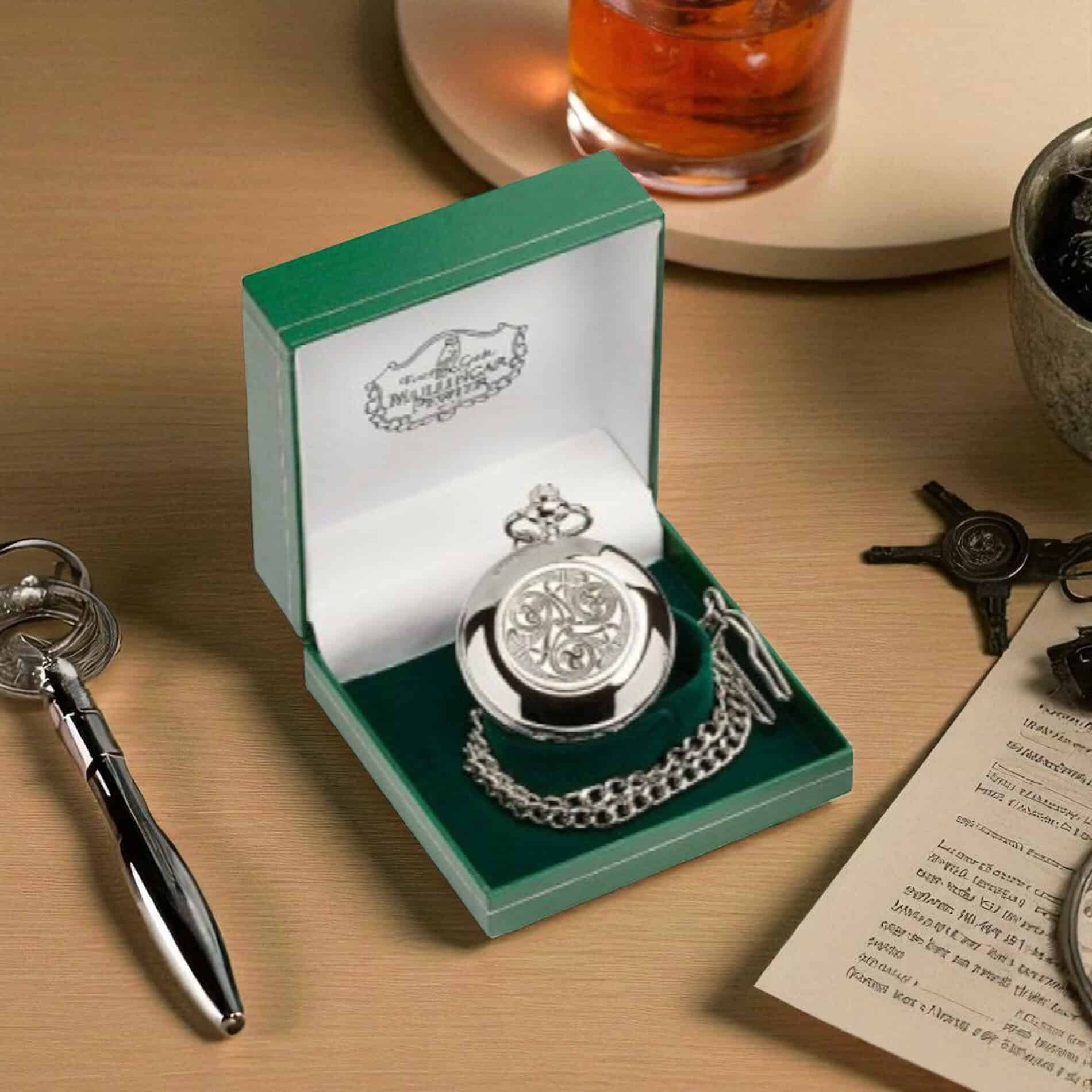 Mullingar Pewter Pocket Watch – Celtic Spirals Design - Irish Gifts
