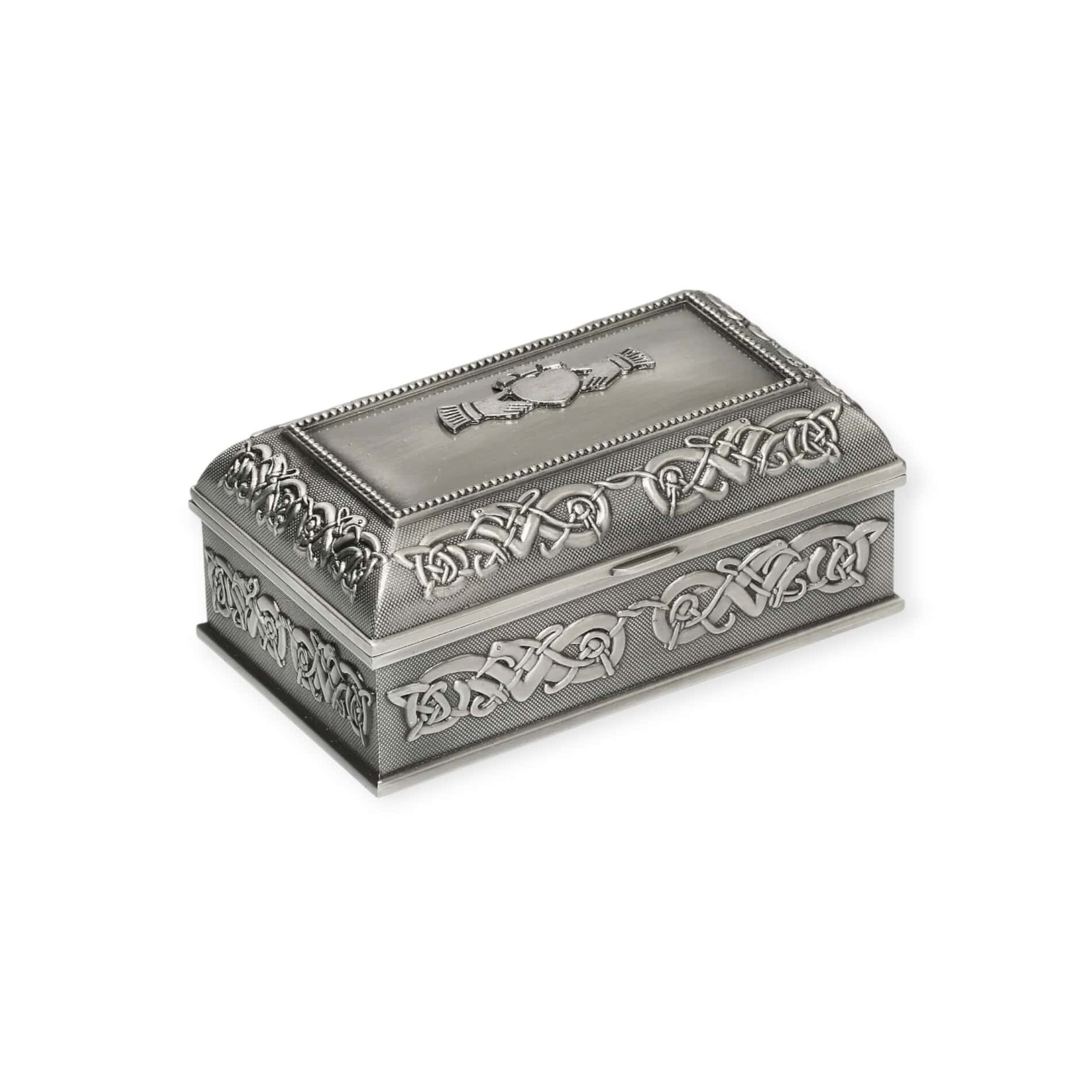 Medium Claddagh Jewellery Box – Mullingar Pewter - Irish Gifts - Image 2