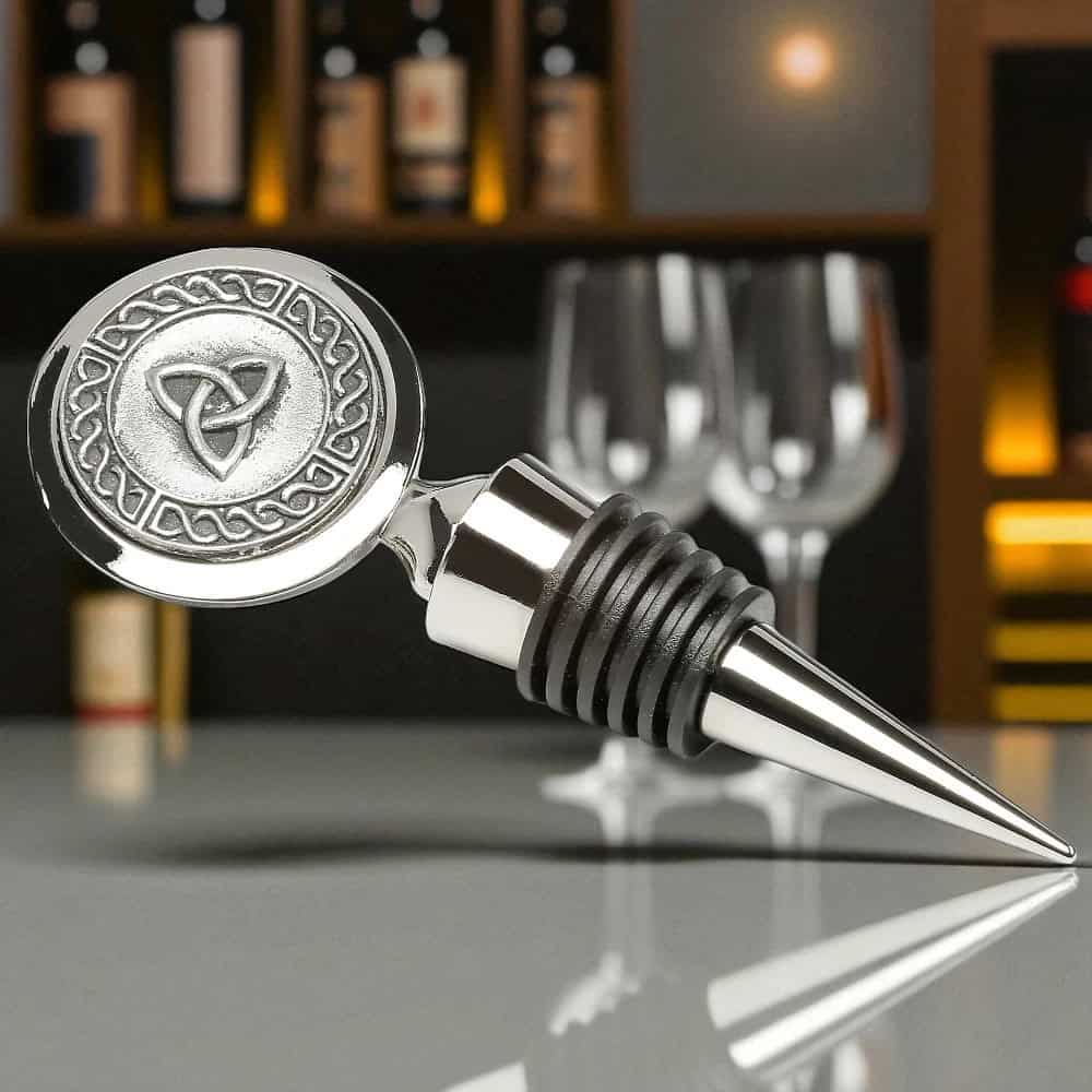 Trinity Knot Wine Stopper – Handmade in Ireland Mullingar Pewter - Accessories