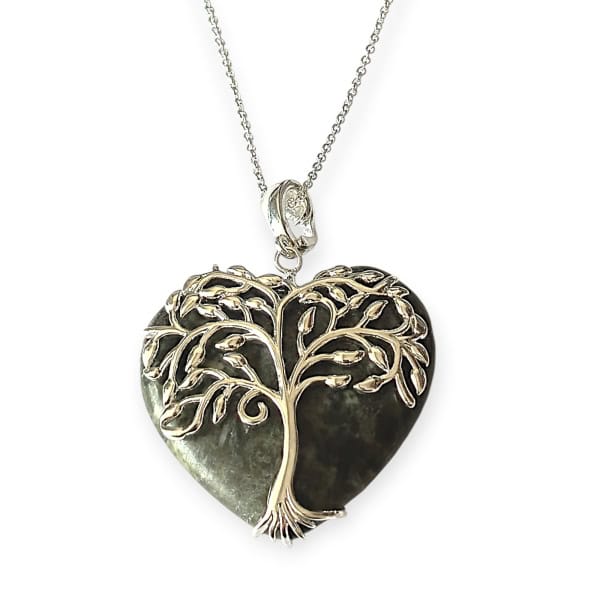 Connemara Marble Tree of Life Silver Plated Pendant - Connemara Marble
