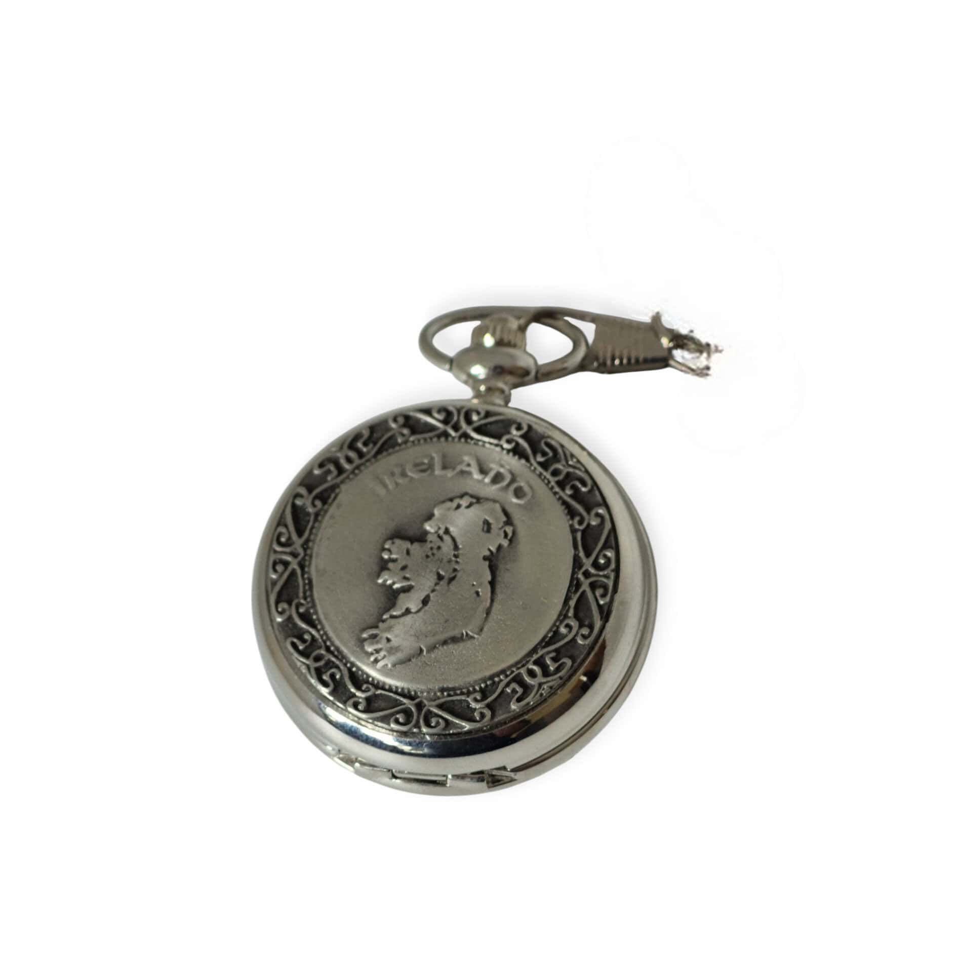 Mechanical Pocket Watch with Map of Ireland – Mullingar Pewter - Irish Gifts - Image 2