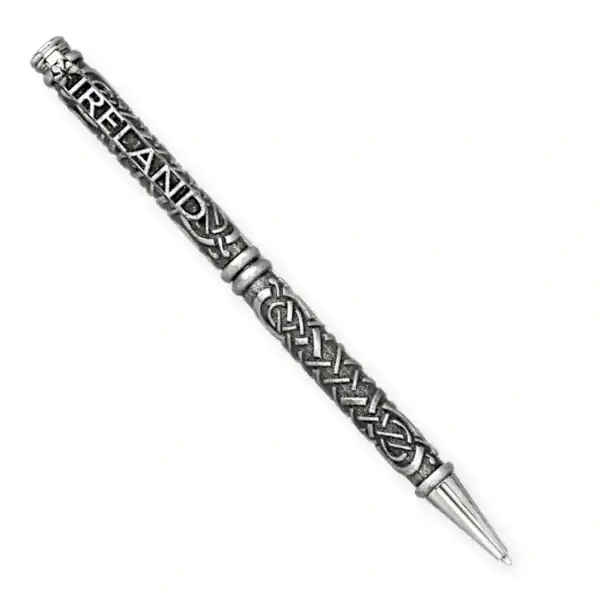 Celtic Knot Pewter Pen – Irish Handmade Ballpoint - Accessories - Image 1