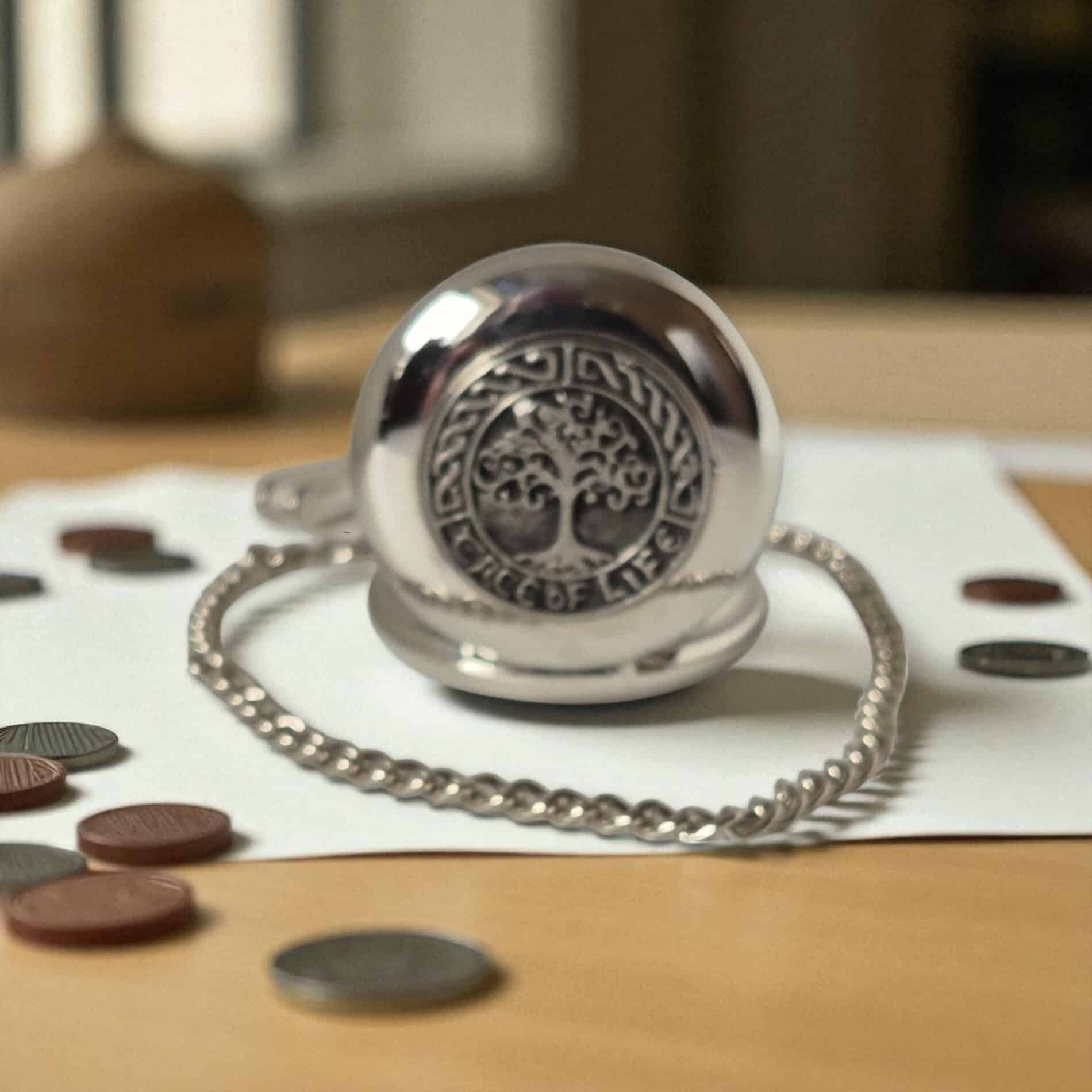 Mullingar Pewter Pocket Watch – Tree of Life Design - Irish Gifts - Image 2