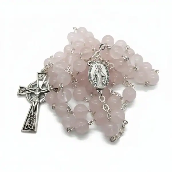 Rose Quartz Rosary Beads – 8mm - Irish Made - Accessories