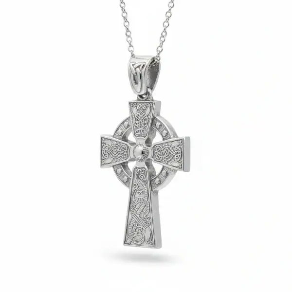 Sterling Silver Celtic Cross – Ardagh Chalice Design - Irish Gifts