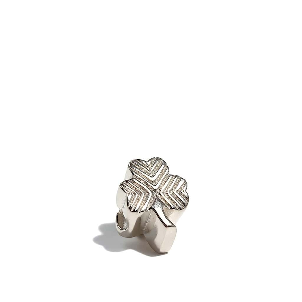 Sterling Silver Shamrock Bead Charm – Fits Pandora Bracelets - Irish Gifts
