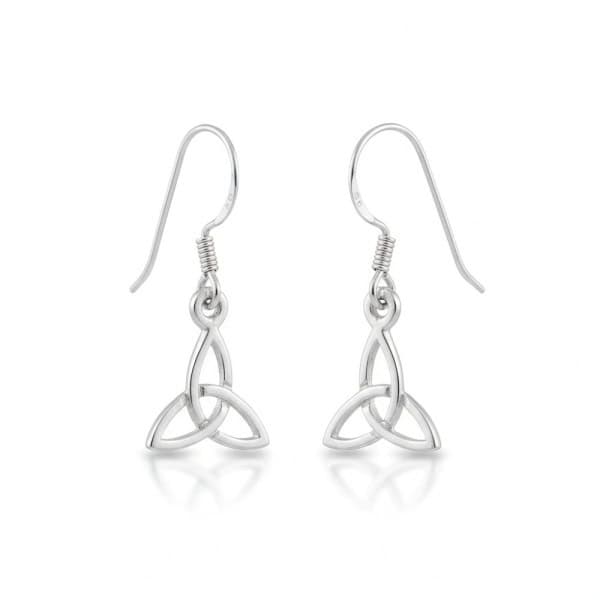 Sterling Silver Trinity Knot Drop Earrings - Communion Gifts