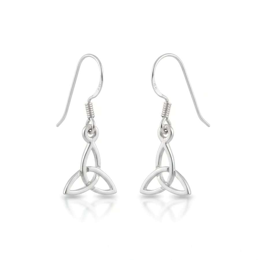Sterling Silver Trinity Knot Drop Earrings - Communion Gifts