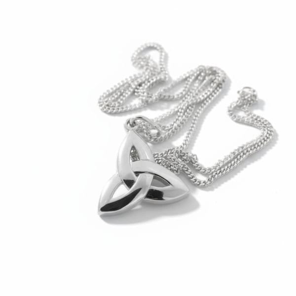 Sterling Silver Trinity Knot Pendant – 3D Convex Design 18” Chain - Confirmation Gifts