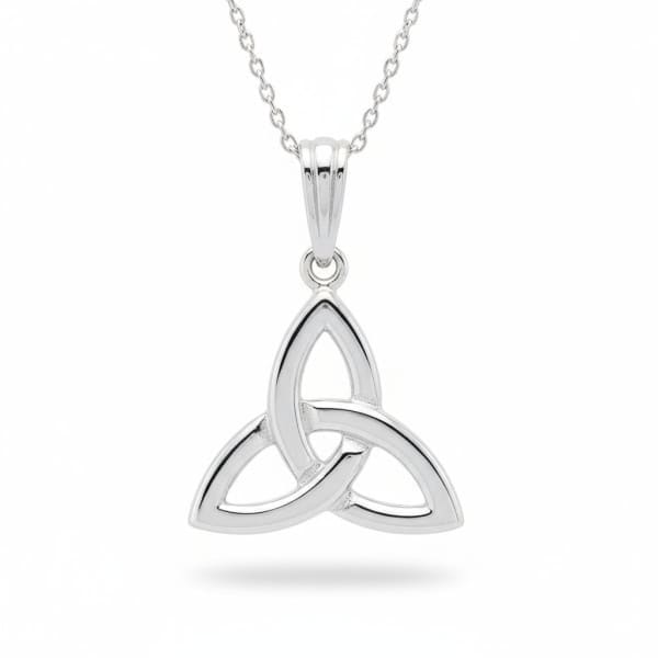 Sterling Silver Trinity Knot Pendant – Made in Ireland by Fado - Communion Gifts