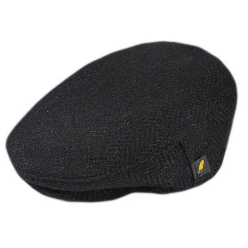 Donegal Tweed Flat Cap - Plain Black - Donegal Tweed - Image 1