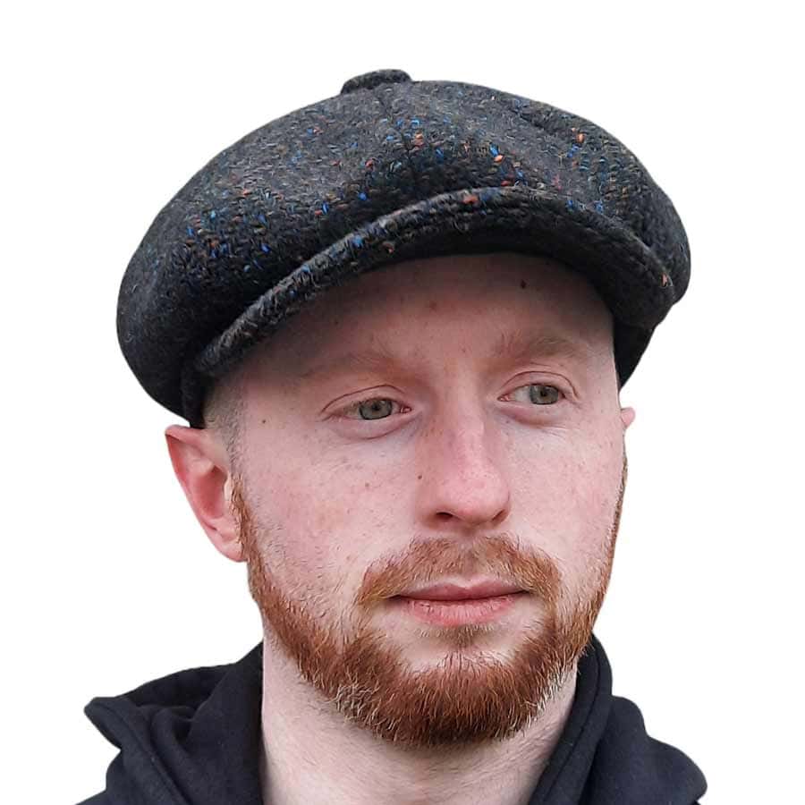 Donegal Tweed Newsboy Cap - Peat - Scholar - Donegal Tweed