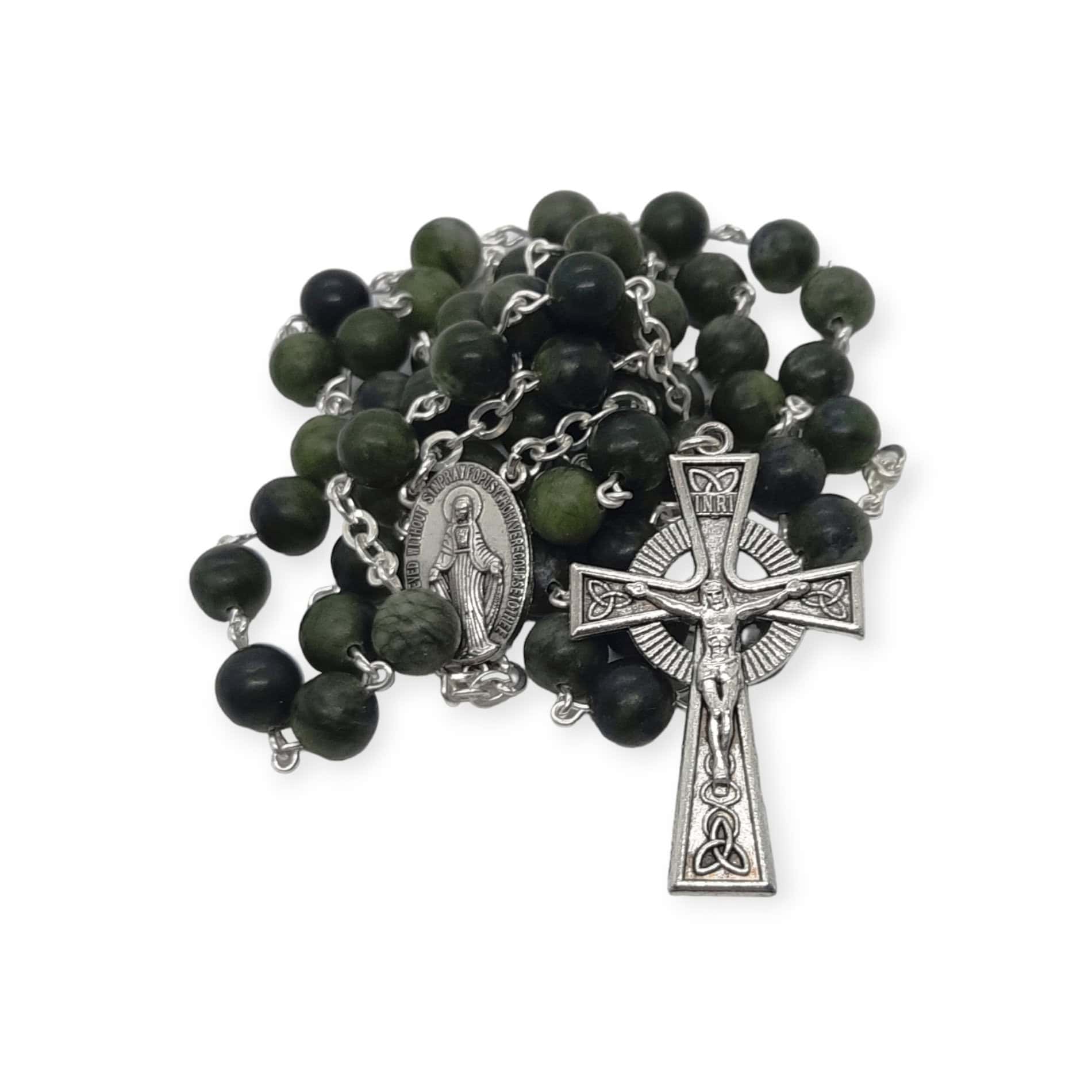 Connemara Marble Rosary Beads – 8mm - Made in Galway - Accessories - Image 4
