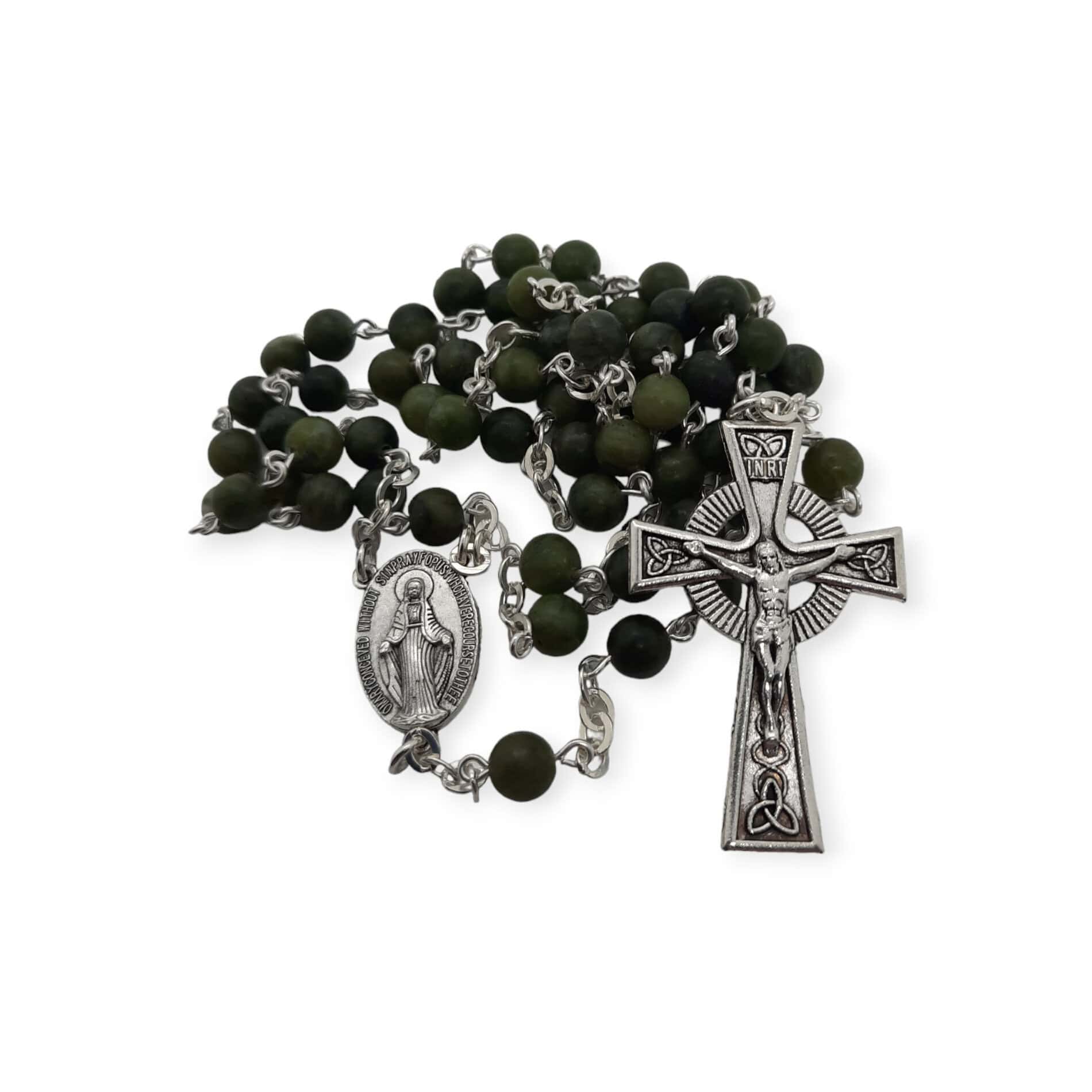 Connemara Marble Rosary Beads – 6mm - Made in Galway - Accessories - Image 1