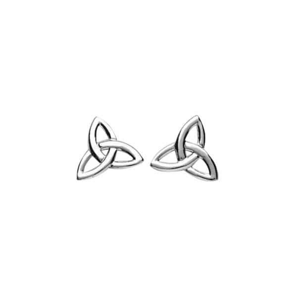 Irish Silver Trinity Knot Stud Earrings - Small - Irish Gifts
