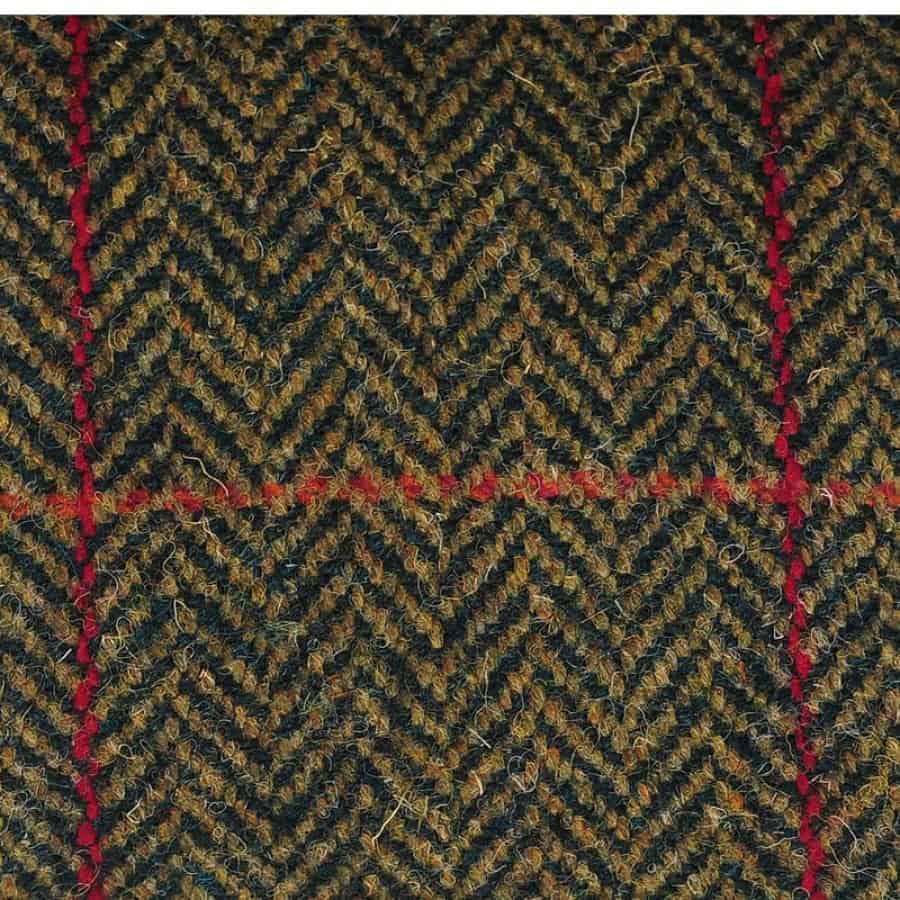 Yorkshire Green Overcheck Tweed Baseball Cap with Leather Peak - Baseball Caps - Image 3