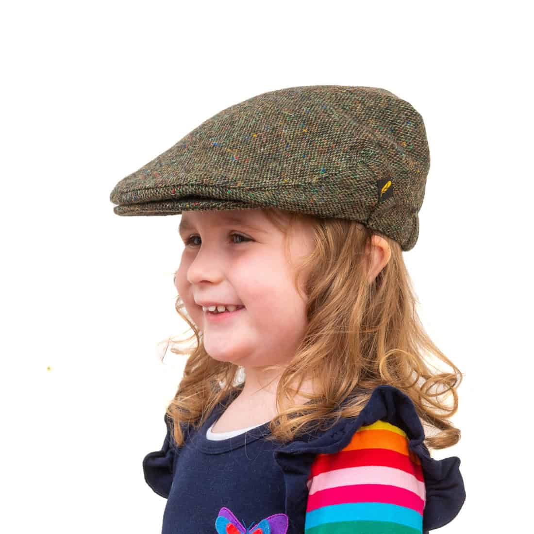 Green Salt & Pepper Donegal Tweed Child’s Cap - Hats | Caps | Clothing