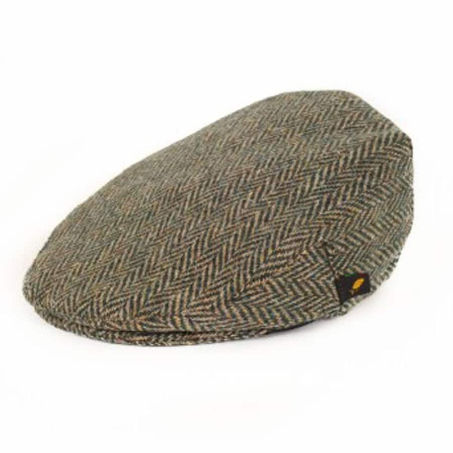 Donegal Tweed Flat Cap - Pale Green Herringbone - Donegal Tweed - Image 2