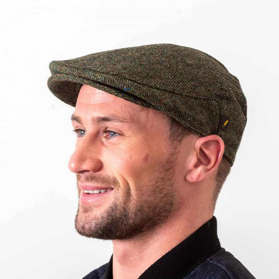 Donegal Tweed Flat Cap - Salt and Pepper Green - Donegal Tweed