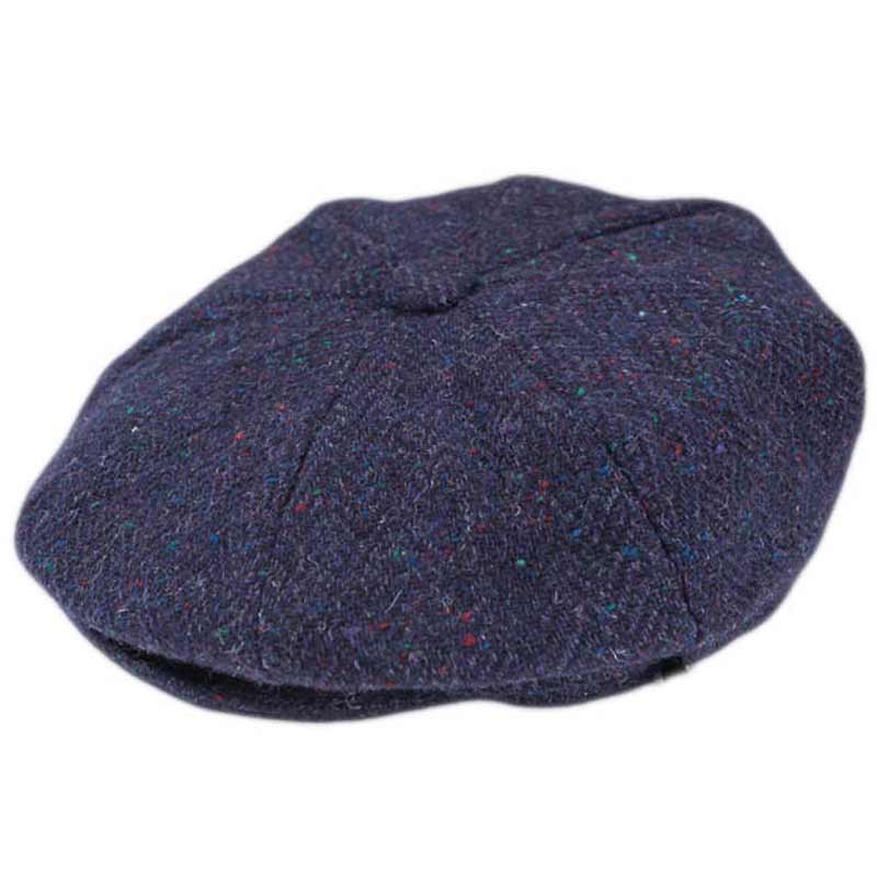 Donegal Tweed Newsboy 8 Panel Cap - Navy Blue - Donegal Tweed - Image 4