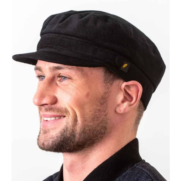 Corduroy Skipper Cap - Black - Hatman of Ireland - Hats | Caps | Clothing