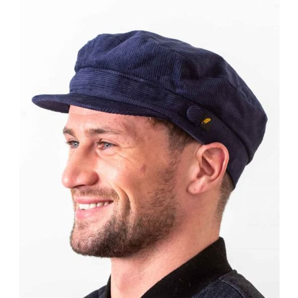 Corduroy Skipper Cap - Navy Blue - Hatman of Ireland - Hats | Caps | Clothing
