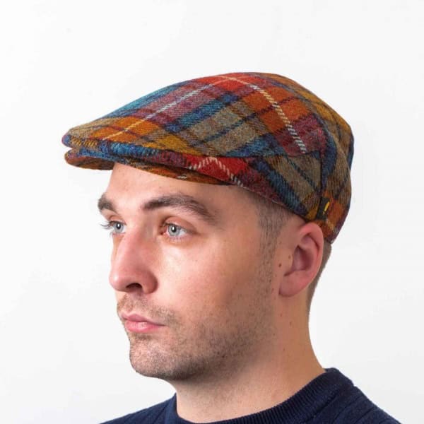 Tartan Plaid Flat Cap - Antique Buchanan Brushed Wool - Aran Style - Hats | Caps | Clothing