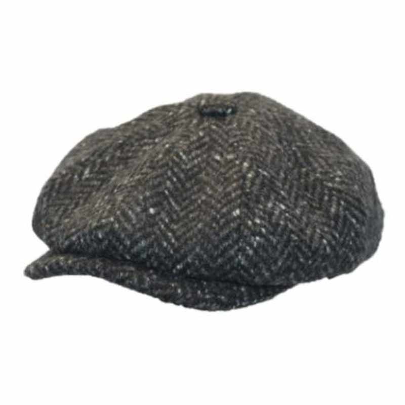 Donegal Tweed Newsboy Cap - Dark Charcoal Scholar - Donegal Tweed - Image 1