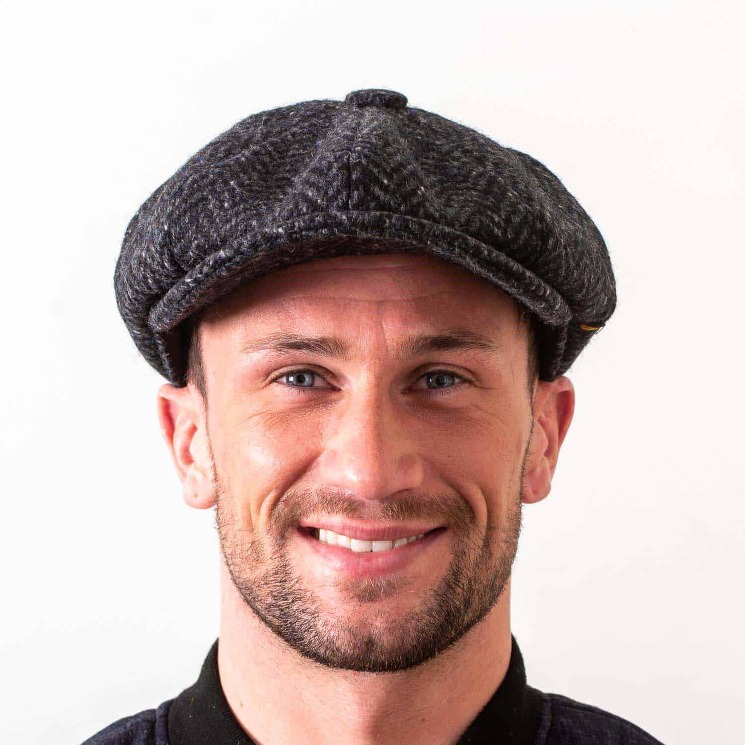Donegal Tweed Newsboy Cap - Dark Charcoal Scholar - Donegal Tweed - Image 4