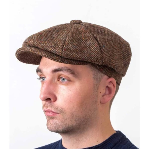 Donegal Tweed Newsboy Cap - Brown Salt and Pepper - Scholar - Donegal Tweed